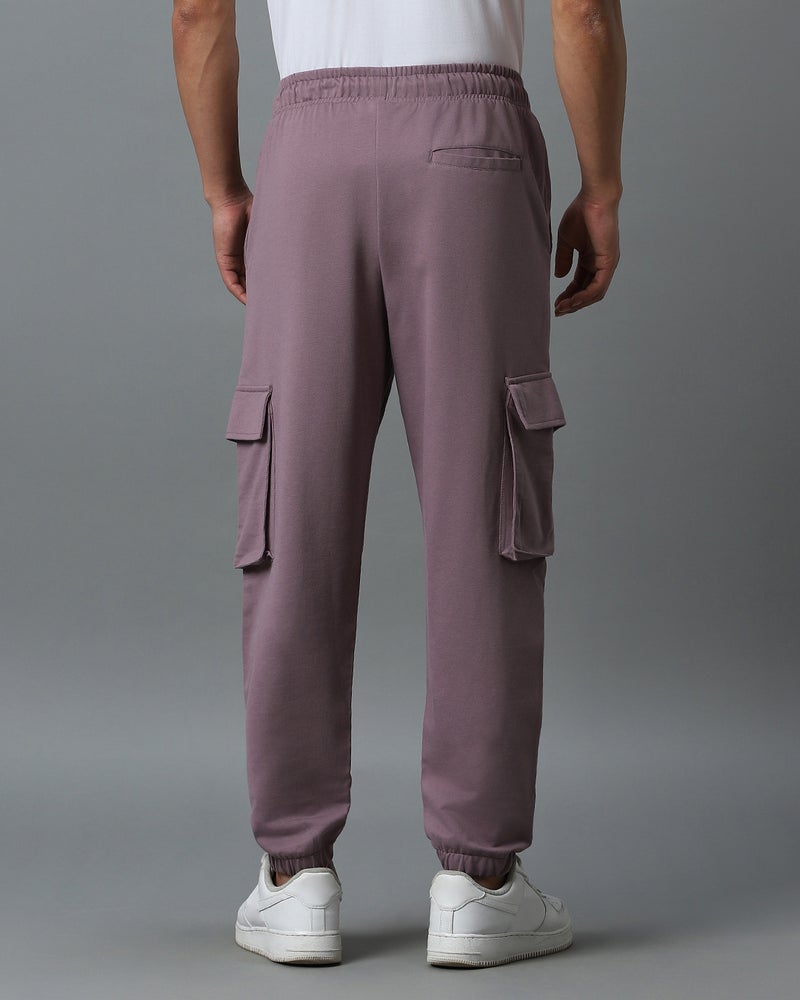 bewakoof Men's Purple Oversized Cargo Warm Joggers - Image 4